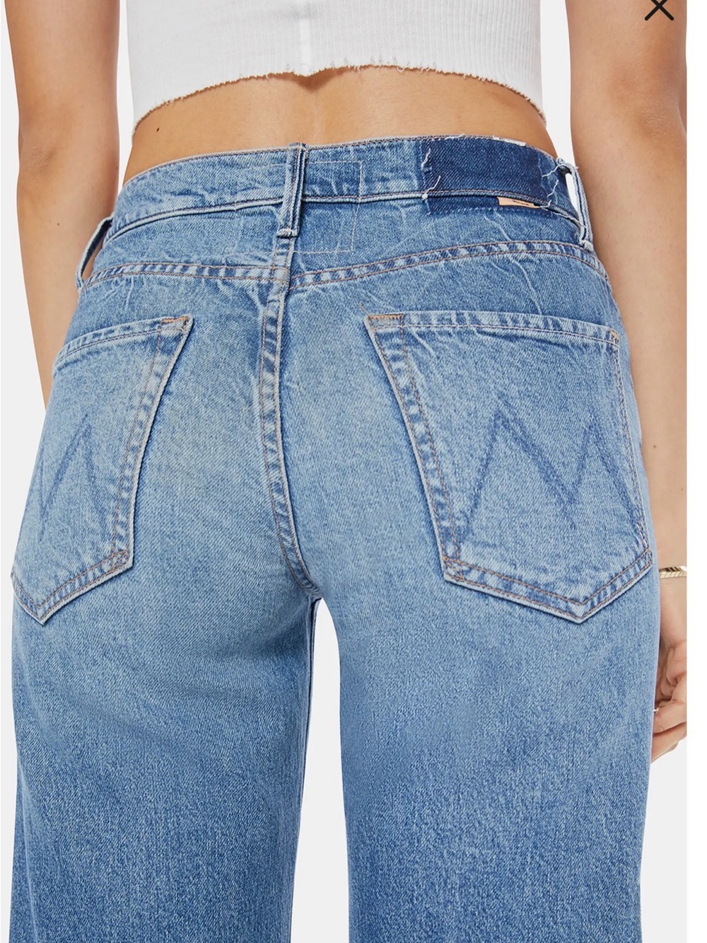 MOTHER Tunnel Vision Sneak Mid Waist Wide Leg Jeans size 30 - Picture 4 of 9
